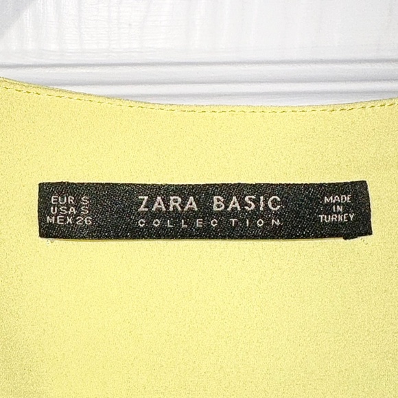 Zara Yellow Ruffle Front Flowy Tank Top - Size Small - Picture 5 of 5